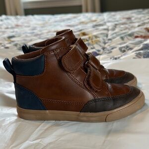Cat & Jack Brown and Navy Kids High-Top Sneakers with Velcro